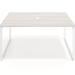 Mesa de juntas rectangular fondo 166 cm, estructura blanca