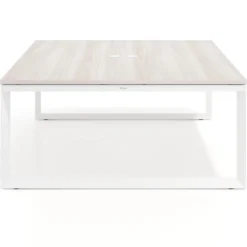 Mesa de juntas rectangular fondo 166 cm, estructura blanca