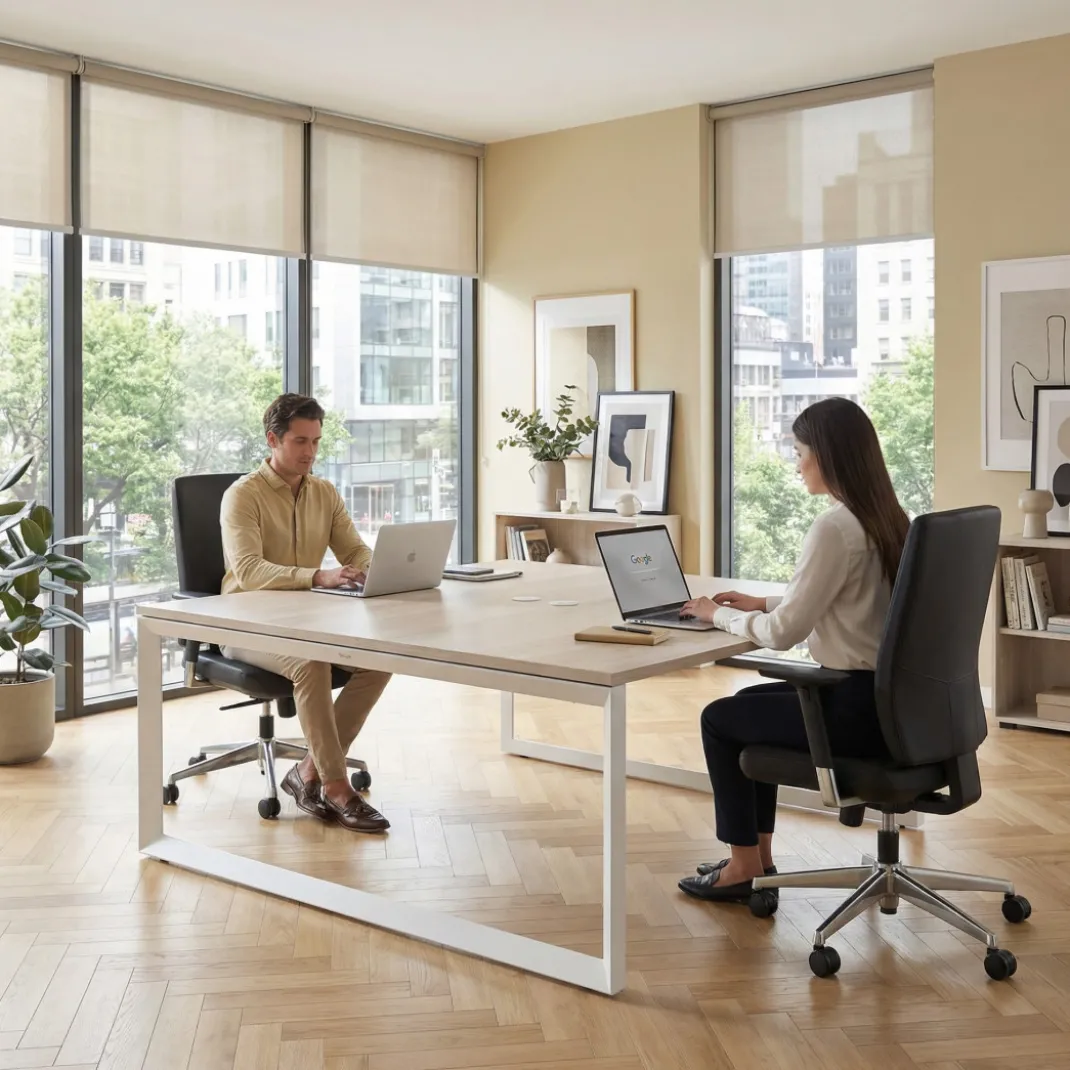 Mesa de juntas rectangular fondo 166 cm, estructura blanca