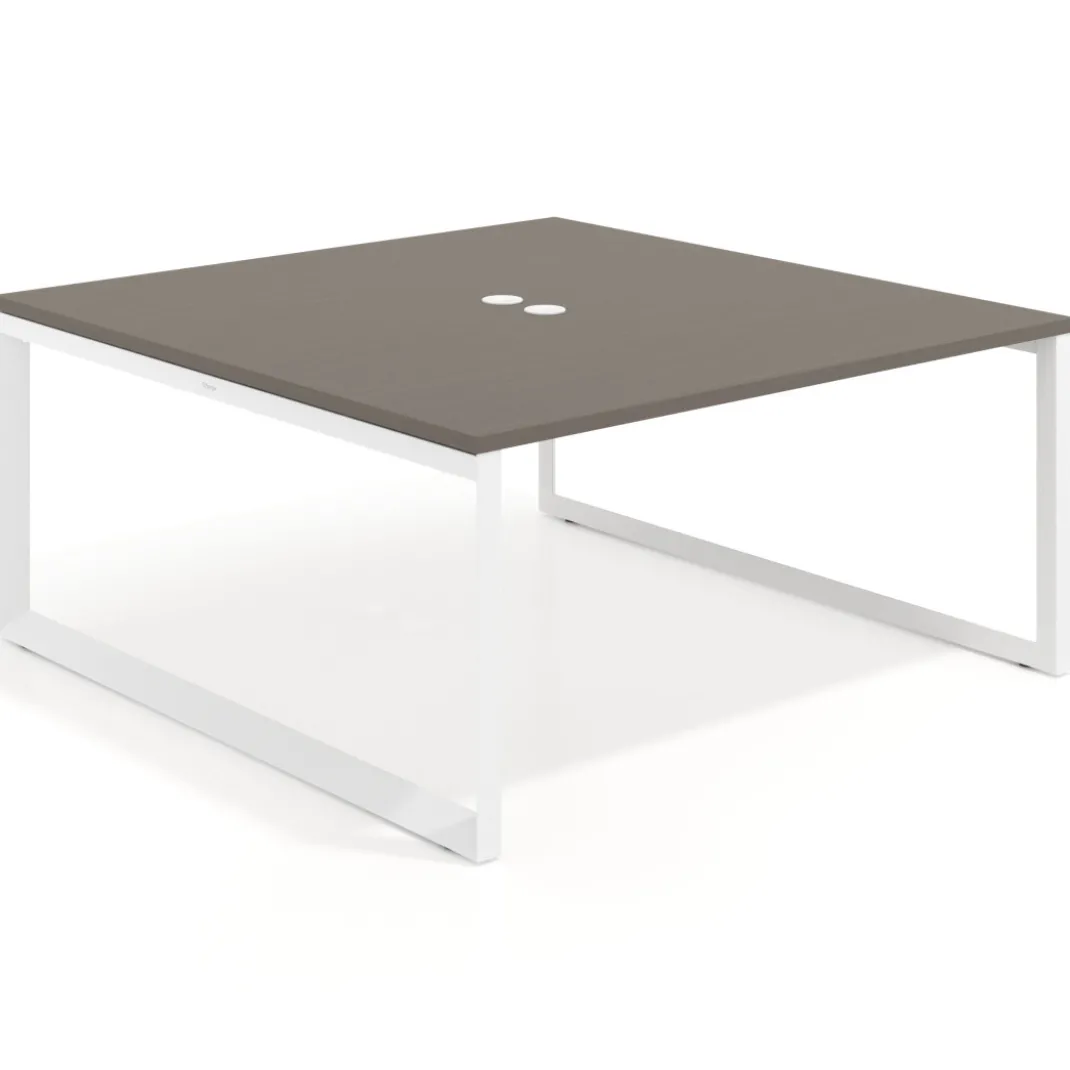Mesa de juntas rectangular fondo 166 cm, estructura blanca