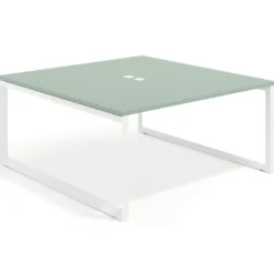 Mesa de juntas rectangular fondo 166 cm, estructura blanca