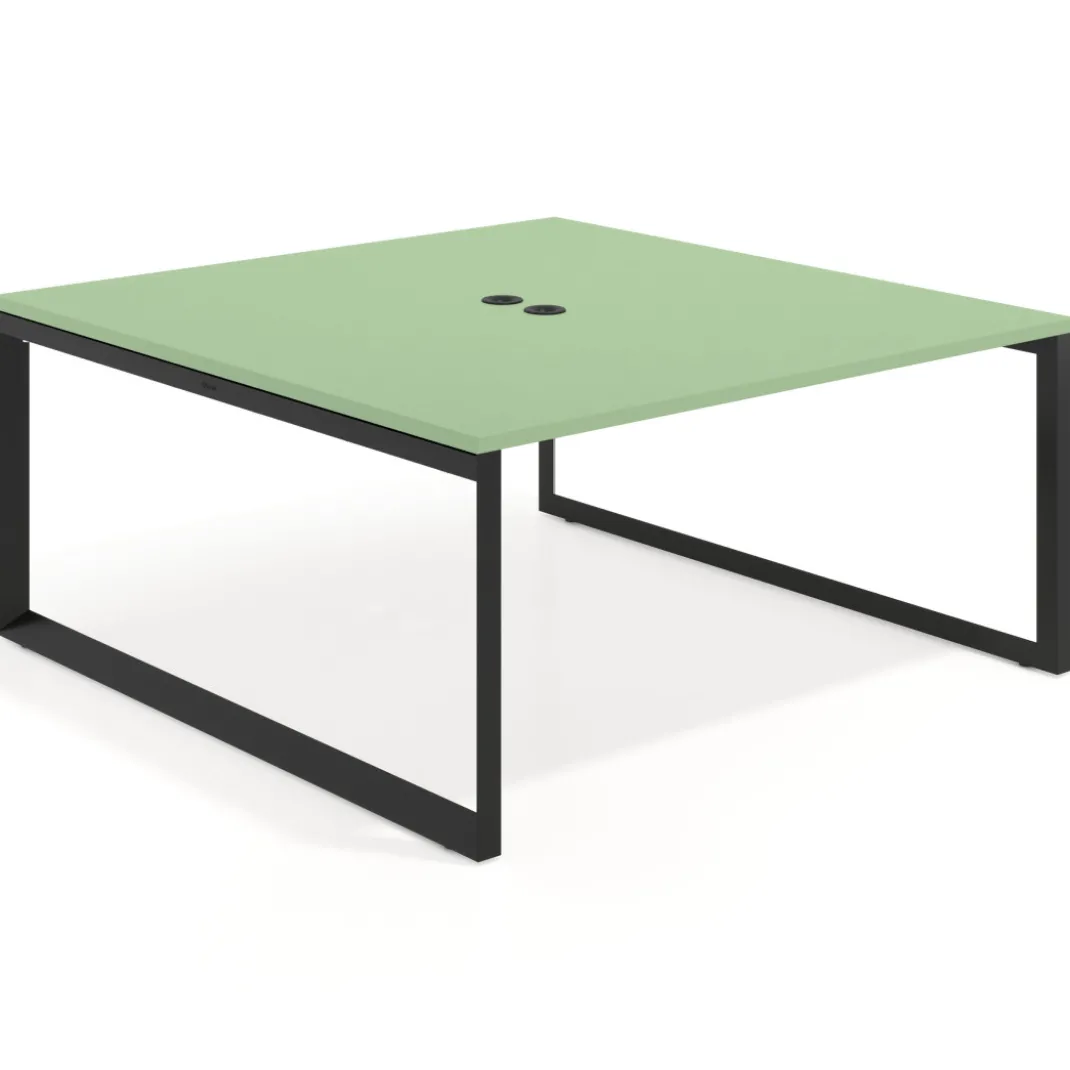 Mesa de juntas rectangular fondo 166 cm, estructura negra