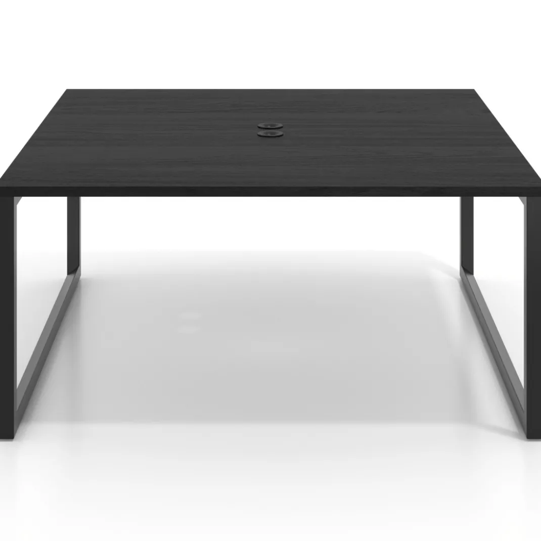 Mesa de juntas rectangular fondo 166 cm, estructura negra