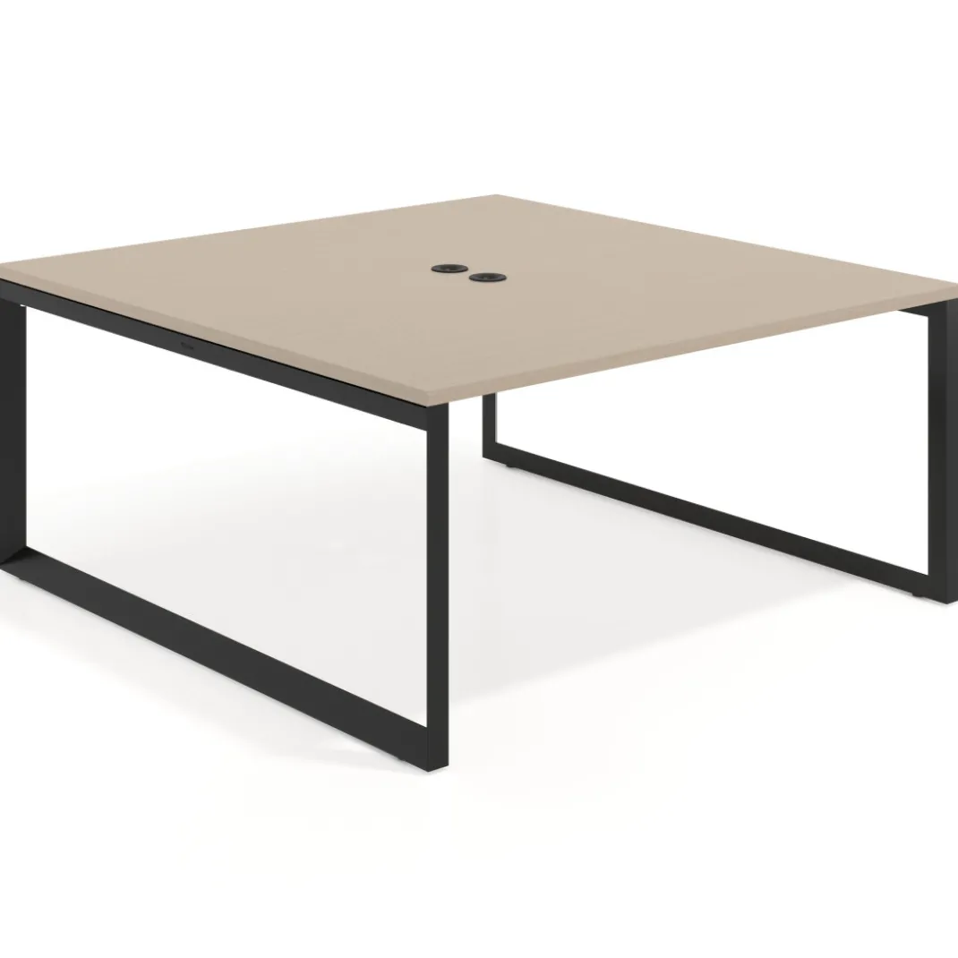 Mesa de juntas rectangular fondo 166 cm, estructura negra