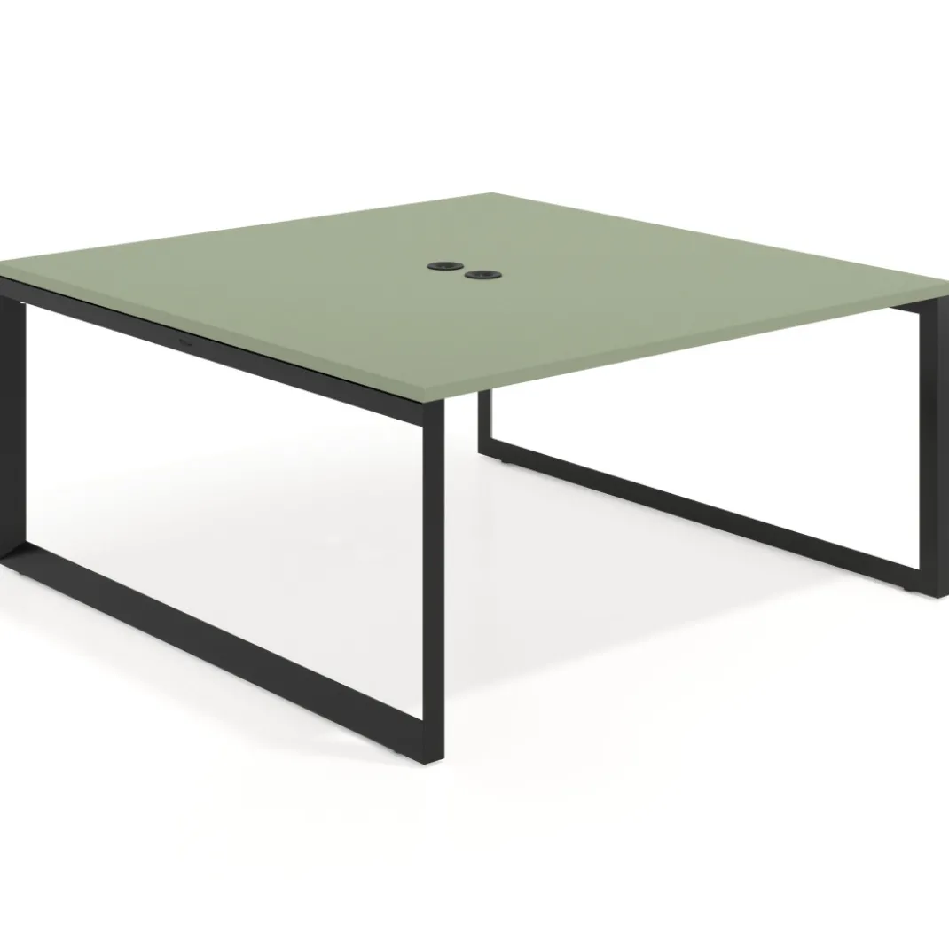 Mesa de juntas rectangular fondo 166 cm, estructura negra