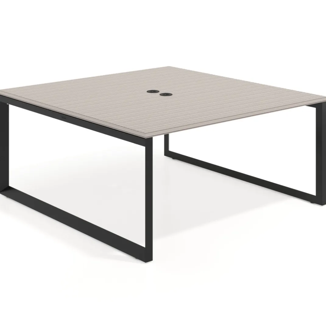 Mesa de juntas rectangular fondo 166 cm, estructura negra