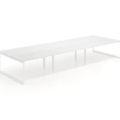 Mesa de juntas rectangular triple fondo 166 cm, estructura blanca