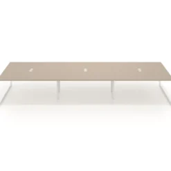 Mesa de juntas rectangular triple fondo 166 cm, estructura blanca