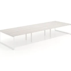 Mesa de juntas rectangular triple fondo 166 cm, estructura blanca