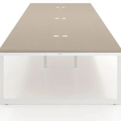 Mesa de juntas rectangular triple fondo 166 cm, estructura blanca