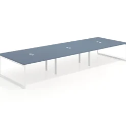 Mesa de juntas rectangular triple fondo 166 cm, estructura blanca