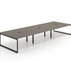 Mesa de juntas rectangular triple fondo 166 cm, estructura negra