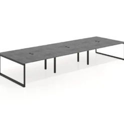 Mesa de juntas rectangular triple fondo 166 cm, estructura negra
