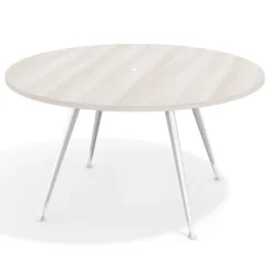 Mesa de juntas redonda, diametro 150, patas de aluminio, estructura cromada