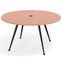 Mesa de juntas redonda, diametro 150, patas de aluminio, estructura negra
