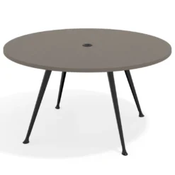 Mesa de juntas redonda, diametro 150, patas de aluminio, estructura negra