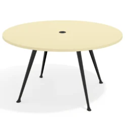 Mesa de juntas redonda, diametro 150, patas de aluminio, estructura negra