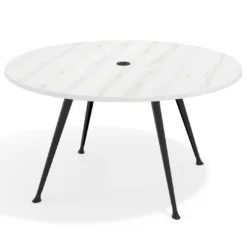 Mesa de juntas redonda, diametro 150, patas de aluminio, estructura negra