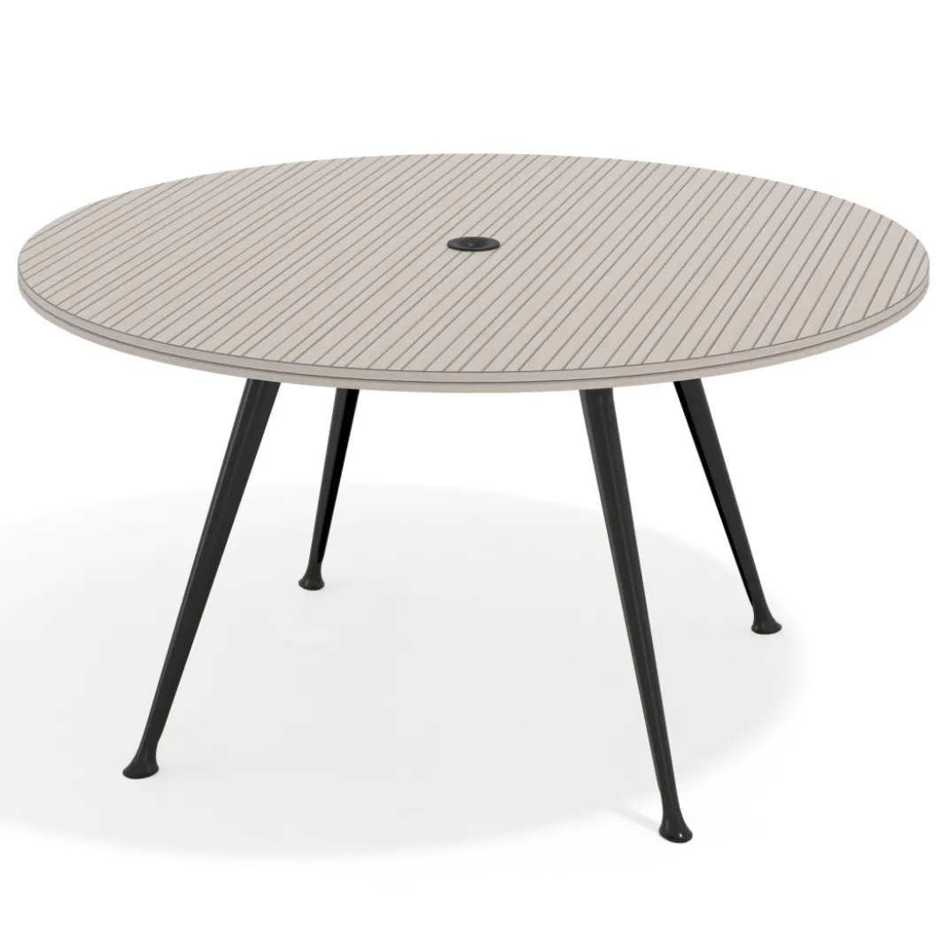 Mesa de juntas redonda, diametro 150, patas de aluminio, estructura negra