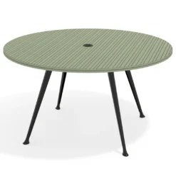 Mesa de juntas redonda, diametro 150, patas de aluminio, estructura negra