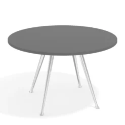 Mesa de juntas redonda, diametro 130, patas de aluminio, estructura cromada