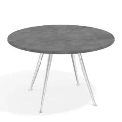 Mesa de juntas redonda, diametro 130, patas de aluminio, estructura cromada