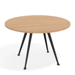 Mesa de juntas redonda, diametro 130, patas de aluminio, estructura negra