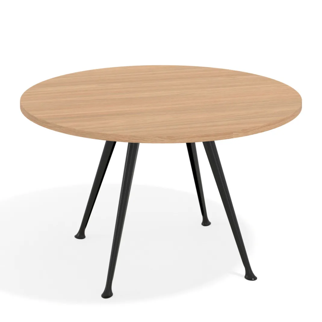 Mesa de juntas redonda, diametro 130, patas de aluminio, estructura negra