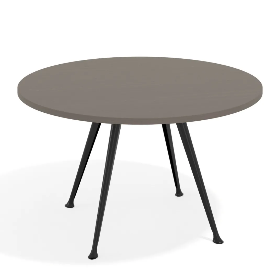 Mesa de juntas redonda, diametro 130, patas de aluminio, estructura negra