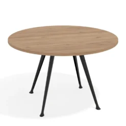 Mesa de juntas redonda, diametro 130, patas de aluminio, estructura negra