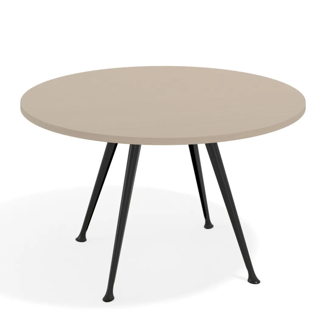 Mesa de juntas redonda, diametro 130, patas de aluminio, estructura negra