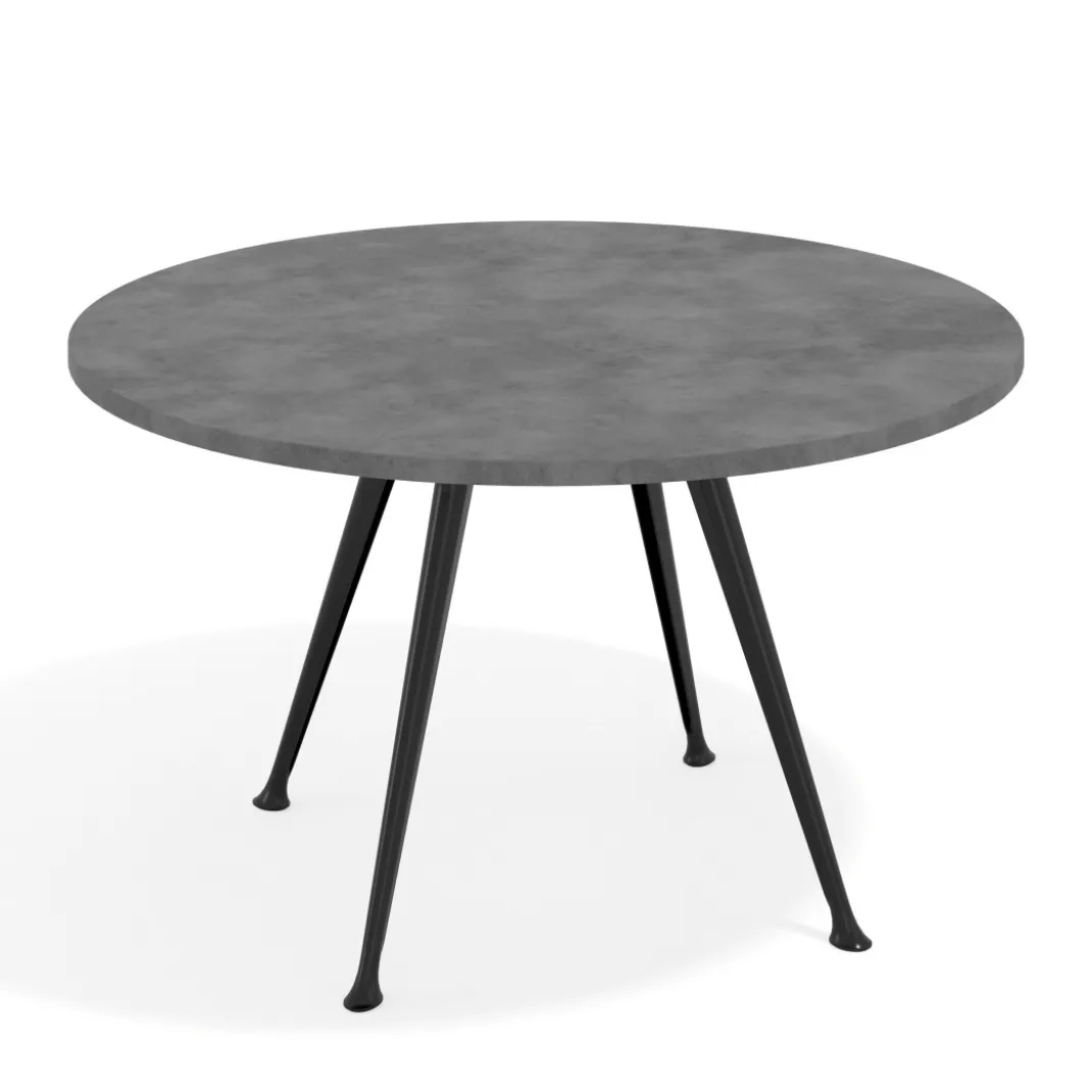 Mesa de juntas redonda, diametro 130, patas de aluminio, estructura negra
