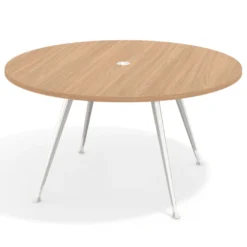 Mesa de juntas redonda, diametro 150, patas de aluminio, estructura cromada