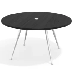 Mesa de juntas redonda, diametro 150, patas de aluminio, estructura cromada