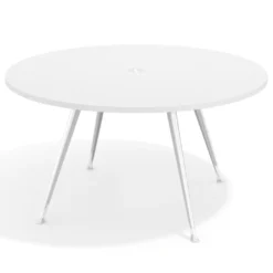 Mesa de juntas redonda, diametro 150, patas de aluminio, estructura cromada