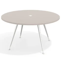 Mesa de juntas redonda, diametro 150, patas de aluminio, estructura cromada