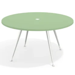 Mesa de juntas redonda, diametro 150, patas de aluminio, estructura cromada
