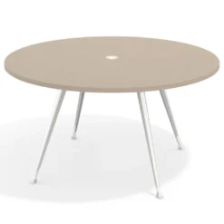 Mesa de juntas redonda, diametro 150, patas de aluminio, estructura cromada