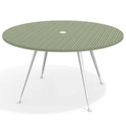 Mesa de juntas redonda, diametro 150, patas de aluminio, estructura cromada