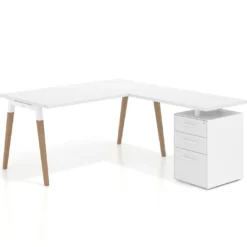 Mesa de oficina con cajones Arki, frontales de melamina