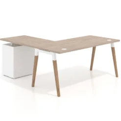 Mesa de oficina con cajones Arki, frontales de melamina