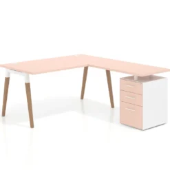 Mesa de oficina con cajones Arki, frontales de melamina