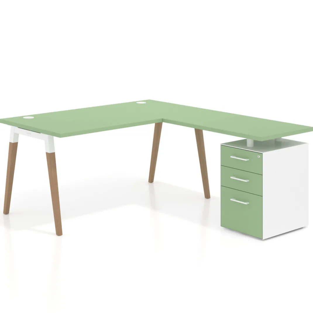 Mesa de oficina con cajones Arki, frontales de melamina
