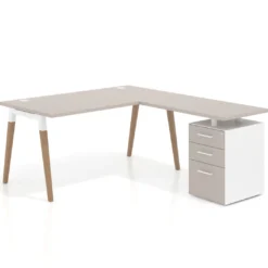 Mesa de oficina con cajones Arki, frontales de melamina