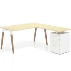 Mesa de oficina con cajones Arki, frontales de metal