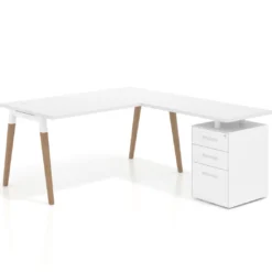 Mesa de oficina con cajones Arki, frontales de metal