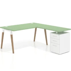 Mesa de oficina con cajones Arki, frontales de metal