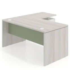 Mesa de Oficina con cajones Work Plus fondo 80, ala corta, frontales de metal estructura california