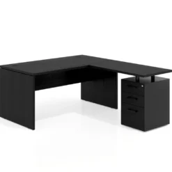 Mesa de Oficina con cajones Work Plus fondo 80, frontales melamina diseño monocolor