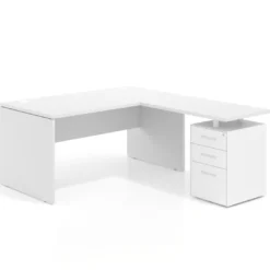 Mesa de Oficina con cajones Work Plus fondo 80, frontales de metal diseño monocolor